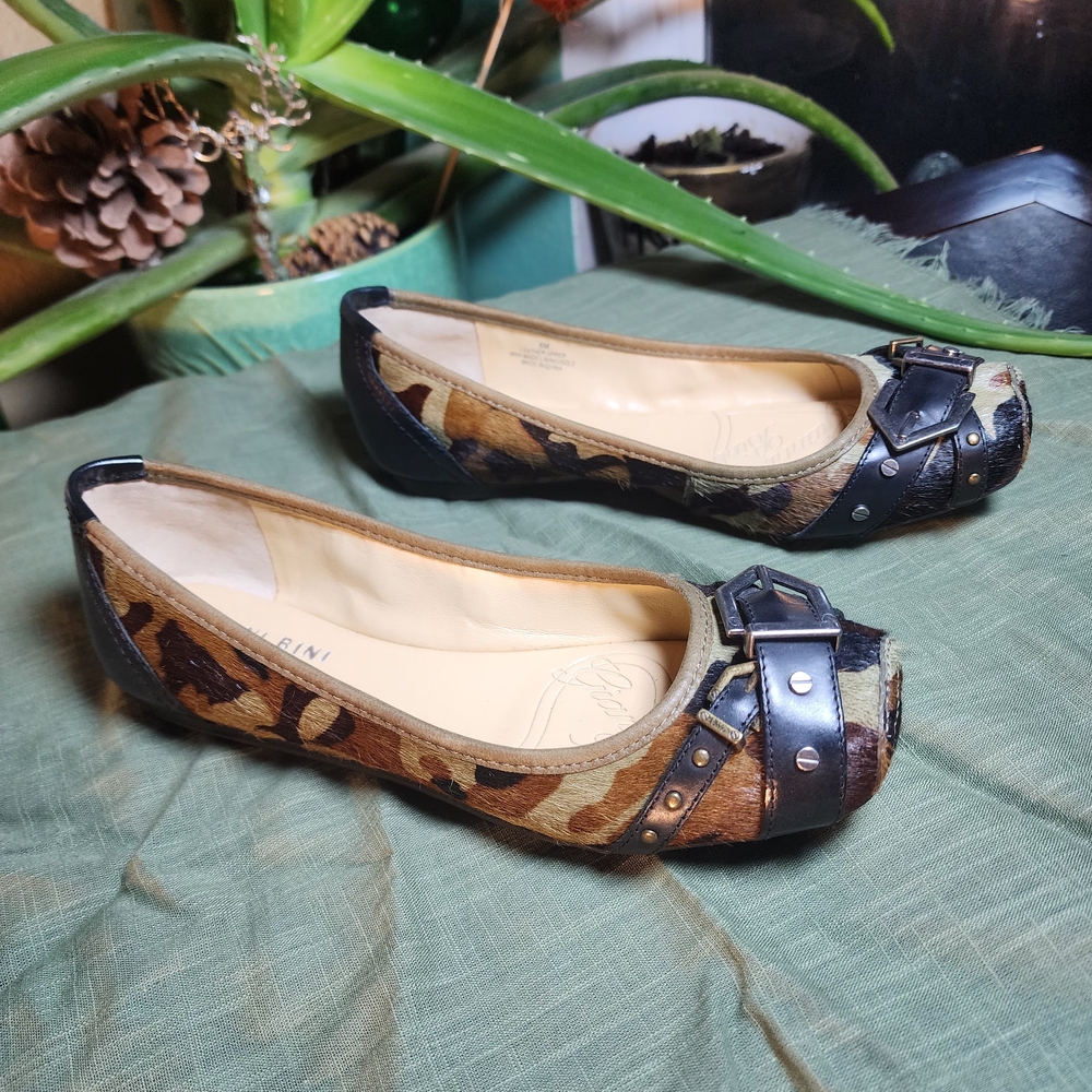 Gianni Bini Camouflage Buckle Flats